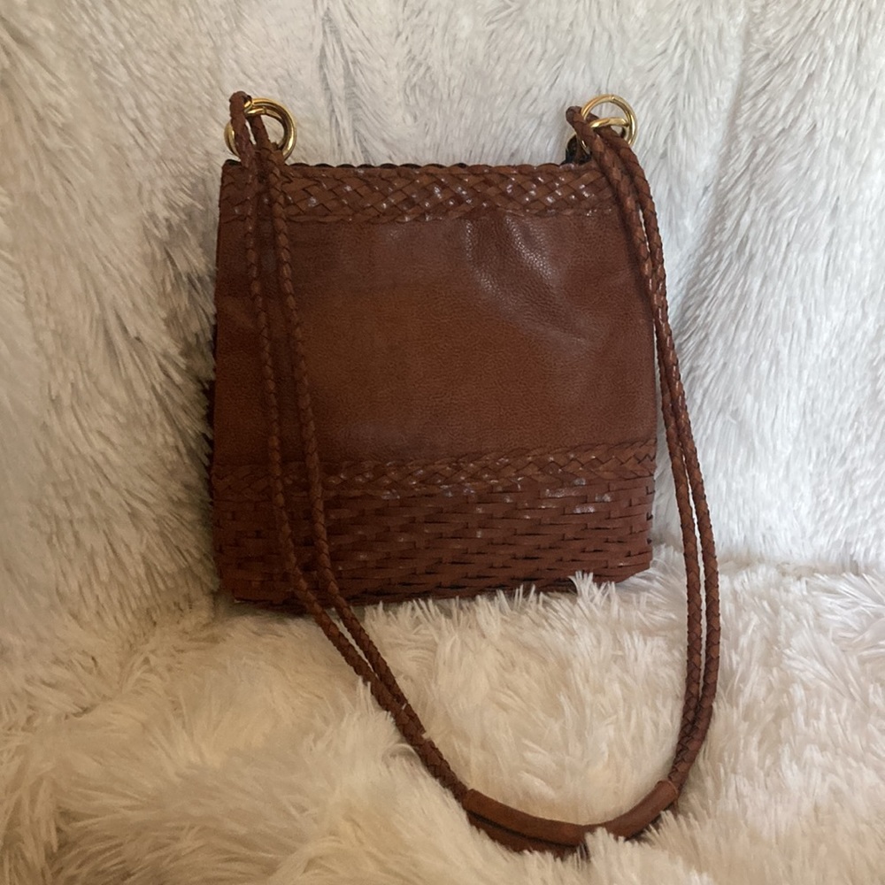 🍁Leather and manmade materials crossbody purse